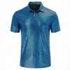 Comercio Exterior 2025 Nueva Camiseta Casual para Hombre de Manga Corta con Cuello en V y Estampado Dorado Estilo Nightclub con Cuello Polo Brillante