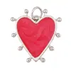 P04 L49B Accesorios para joyería DIY AMOR AMOR corazón circón rojo aceite goteando alas de cupido