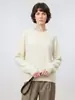"White Dew" suéter de cuello redondo sin costuras de lana y cachemira, holgado, suave, cálido, suéter de punto, sin devoluciones ni cambios en invierno