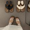 Sandálias de Salto Anabela Marrom Retrô Sapatos de Fada para Uso ao Ar Livre Verão 2026 Sandálias Respiráveis Estilo Nicho Francês para Combinar com Saias