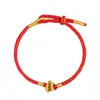 Pulseira de Fio Vermelho do Ano Zodiacal de 2025 para Mulheres, Pulseira de Sorte Dourada Vermelha Tecida à Mão Estilo Casal, Presente Simples Estilo Chinês