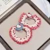Gatito de Dibujos Animados Fresa Lazo Pequeño Versátil para Recogido de Niña Coleta Simple Elegante Accesorio para el Cabello