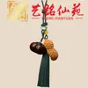 Llavero Colgante Tallado de Cacahuete de Sándalo Morado, Adorno Creativo Yiming Xianyuan, Accesorio de Mano de Caqui
