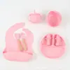 Plato de Cena de Silicona Babero para Bebé Tazón para Bebé Niños Vajilla Tenedor Taza para Snacks Anticaída traje Transfronterizo en stock Comer