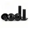 Tornillos de Máquina de Cabeza Plana Grande Cruz Acero Inoxidable 304 Negro Tornillos de Cabeza de Hongo con Cabeza de Paraguas Zincado Negro M2M3M4M5M6
