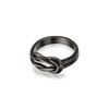 Anillo de oro de 18 quilates con nudo de cuerda de cáñamo doble, hebilla, anillo liso liso, joyería de acero inoxidable, fabricantes, venta al por mayor
