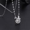 Collar Difeng de conejito de plata esterlina 999 para mujer, colgante elegante con lazo, cadena de clavícula, diseño original de verano