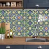 Xiyin Wholesale Transfronterizo Pegatinas de Azulejo con Patrón de Mandala Colorido para Cocina Sala de Estar Renovación de Paredes Pegatinas de Pared Impermeables y a Prueba de Aceite