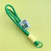 Chaveiro Criativo Estilo Ins com Combinação de Cores Cordão Anti-perda para Celular Tecido à Mão Pingente Decorativo para Bolsa Moda