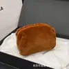 Bolsa de Lápis de Pelúcia Nova Cor Sólida para Meninas Bolsa de Mão Cor de Doce Portátil Doce Macio Cereja Bolsa de Maquiagem Bolsa de Lápis