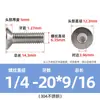 # 2 # Tornillos de Cabeza Plana Hexagonal de 10 Pulgadas Acero Inoxidable 304 Tornillos Americanos de Cabeza Avellanada Venta al por Mayor Pernos de Rosca Fina 1/4