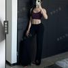 Calça Esportiva Fitness Yoga Pilates Drapê Super Confortável com Zíper para Meninas Latte Pura para Mulheres com Cintura Pequena