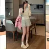 Saia Curta Preta Floral Estilo Coreano para Mulheres, Nova Saia Bolo Primavera e Verão 2026, Saia Evasê Emagrecedora, Meia Saia
