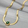 Collar con Colgante de Zirconia Cadena de Cuchilla de Diseño de Nicho de Moda Ligera de Lujo Cadena para Clavícula Joyería de Acero Inoxidable para Mujer
