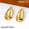Pendientes Europeos de Forma Geométrica Acero de Titanio Chapado en Oro Adornos Metálicos de Moda Individuales para Mujer