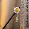 Gancho de cabelo de madeira Hairpin High-end New Chinoiserie Ruyi Safe Lock Estilo Antigo Cheongsam Hairpin Kidsren's Tassel Hairpin Cocar