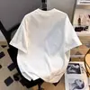 Camiseta de Manga Corta Pesada con Cuentas Estilo Chino para Hombres y Mujeres, Top Holgado Casual de Verano a la Moda con Cuello Redondo
