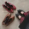 Zapatos Mary Jane de Piel de Vaca de Primera Capa para Mujer, Nuevo Estilo de Otoño Zapatos Planos de Cuero Genuino con Puntas Redondas para Mujer