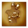 Escultura de Hierro Forjado Transfronterizo Pintura Colgante Inyección de Tinta Dorado Estatua de Pareja Pintura Corazón Central Abstracto Pintura Decoración del Hogar