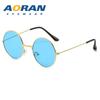 Gafas de sol reflectantes de nuevo color de comercio exterior para hombres y mujeres con el mismo estilo, gafas de príncipe, gafas de sol redondas de metal, gafas de sol vintage
