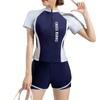 Traje de baño para mujer deportivo profesional con protección solar 2025 nuevo manga corta exterior adelgazante conservador aguas termales traje de baño al por mayor