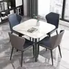 Mesa de comedor importada de piedra estilo nórdico, mesa cuadrada pequeña, juego de mesa y sillas minimalista para apartamentos pequeños, mesa de recepción y reuniones, mesa de comedor para el hogar