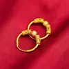 Tendencia de Tiktok Cuentas de la Suerte Aretes de Oro de Arena Vietnamita Cuentas Pequeñas de Latón Cuentas de la Suerte Aretes para Mujer Venta al por mayor
