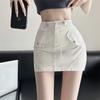 Y2K Diseño Sexy Nicho Cintura con Cordón de Tiro Bajo Look Adelgazante Cubre Caderas Falda Línea A para Mujeres Pequeñas Falda Corta