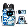 Nova Chegada Mochila Robô Cósmico Astro Bot Conjunto de Três Peças Mochila Infantil para Escola Primária Estojo