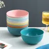 Tigela Listrada para Salada de Palha de Trigo Frutas Tigela Dim para Sopa Ramen Estilo Japonês Tigela para Macarrão Instantâneo Café da Manhã Mingau Louça