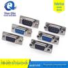 DB9 macho / fêmea cabeça preto / azul cola rebitagem dianteira rebitagem traseira rebitagem dupla linha porta serial porca de parafuso fixo RS232 tipo de fio de solda