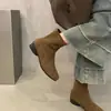 Botas Slim de Cor Sólida Tendência com Forro de Lã Outono e Inverno 2025 Botas Curtas Simples Versáteis Estilosas com Bico Quadrado Botas de Salto Baixo para Mulheres