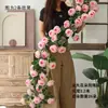 Decoración de Pared de Flores de Hortensia Artificial para Puertas, Arreglo Floral Atmosférico, Cascada de Flores Falsas de Lujo Ligero para Paisajismo, Hojas Verdes Artificiales