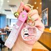 Llavero de arena movediza con aceite en su interior, muñeco de panda de TV para mujer, llavero de botella a la deriva, colgante de bolsa de regalo pequeña para niños