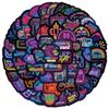 100 pegatinas de neón de dibujos animados decorativas para cuenta de mano, asa de equipaje, cuaderno, pegatinas impermeables para niños al por mayor