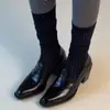 2026 Estilo retro francés, nuevos mocasines de tacón alto estilo británico, zapatos sin cordones, punta fina, tacón grueso, zapatos de mujer