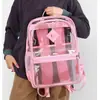 Mochila transparente de PVC transfronteriza, mochila escolar ligera y de gran capacidad para estudiantes, bolsa de gelatina versátil personalizada para viajes