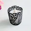 Lámpara de papel con pantalla de flor y hoja de ratán, hueca con láser, vela electrónica LED, lámpara de té de cera, encaje dorado reflectante, venta al por mayor