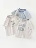 Camiseta Top Infantil Manga Curta Verão Fina Roupa Íntima Infantil Verão Menino Menina Roupa Sem Costura