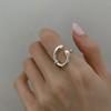Lindo y delicado ~ Anillo abierto de piedra ojo de gato exquisito de hadas súper para mujer, diseño de nicho ins, sensación de alta gama de lujo ligero