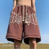Pantalones Cortos Deportivos Casuales de Espuma Estilo Nuevo Verano Pantalones de Baloncesto Americano para Hombres y Mujeres Estudiantes Estilo Coreano Sueltos Pantalones Versátiles