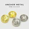 Botones Metálicos de Ancla de Barco Estilo Retro Británico, Prendas Exteriores de Lana Estilo Preppy, Botones Versátiles, Suéteres de Traje, Botones Decorativos