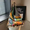 Bolso de punto versátil casual de moda, nuevo para otoño 2026, bandolera tipo tote retro de gran capacidad