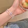 Pulseira feminina de cristal com miçangas de borboleta colorida, design de nicho transparente de alta qualidade, pulseira para amigas, sucesso de vendas internacional