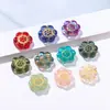 Estilo antigo contas soltas pequenas de flor de ameixa pintadas de ouro esmaltado furo reto contas soltas pulseira brinco acessório de cabelo contas espaçadoras acessórios