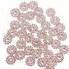 Venda Direta de Fábrica de Joias, Base de Flor Girassol, Flor Redonda de Três Camadas com Strass, Acessórios de Laço DIY para Sapatos, Bolsas e Roupas