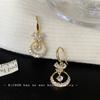 Pendientes de aro de circonita con forma de mariposa, largos, elegantes, combinables con todo, con forma de anillo de celebridades de Internet, pendientes de clip avanzados sin agujeros para las orejas.