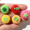 Acessórios de Resina Artesanais 3D Simulados de Frutas Pequenas para Fazer Presilhas de Cabelo, Chaveiros, Garrafas de Água, Ímãs de Geladeira e Adesivos