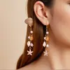 Brincos de Concha e Estrela do Mar Transfronteiriços Europeus e Americanos Estilo Boêmio Y2K Rosa Menina Coração de Menina Acessórios de Brincos Estilo Feriado
