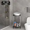 Estante de Lavabo de Pie, Estante de Almacenamiento de Lavabo Doméstico Rústico, Tocador Impermeable con Espejo